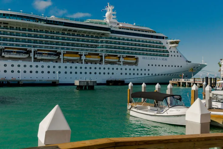 Cruise ship docked at Key West harbor