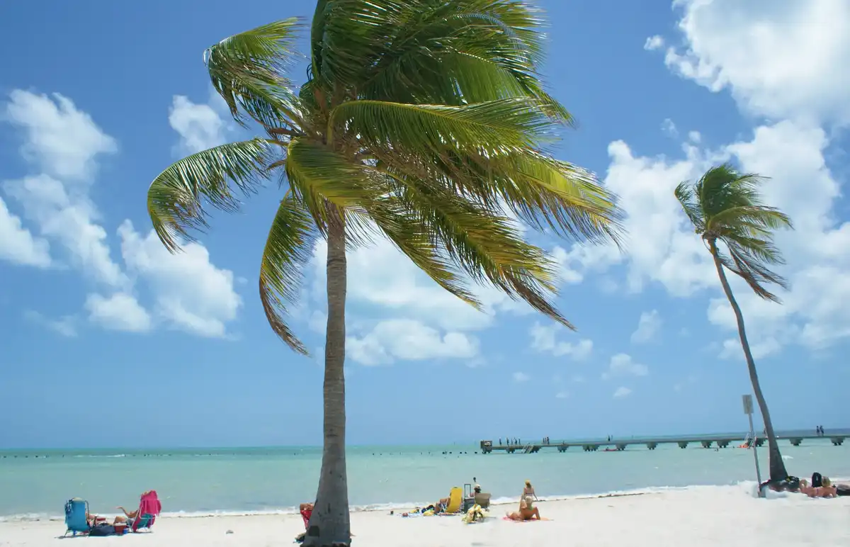 Beautiful Key West beach with turquoise water