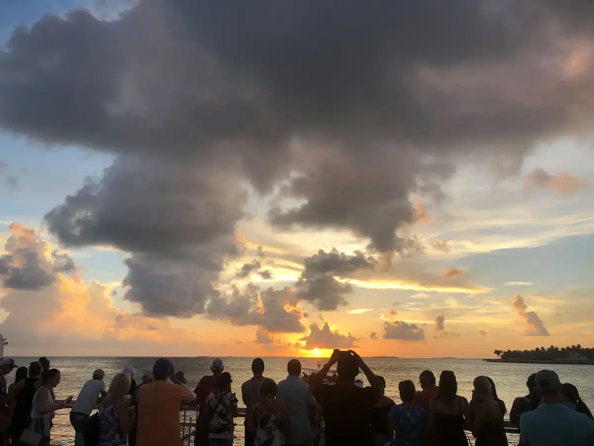 People gathering to watch the Key West sunset